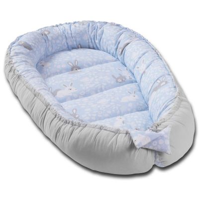 Cosulet bebelus pentru dormit Kidizi Baby Nest Cocoon XXL 110x70 cm Blue Bunny
