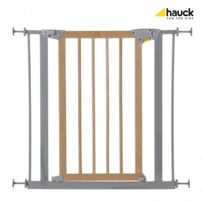 Hauck - Poarta de siguranta Deluxe Wood and Metal 76-83-125 cm