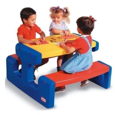 Little Tike - Masa de picnic pentru 6 copii albastru