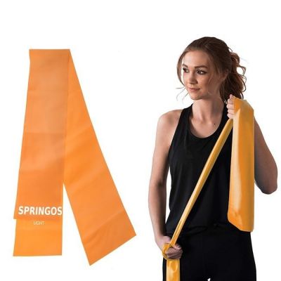 Banda elastica fitness/pilates Springos, intensitate mica 2-3 kg, portocalie