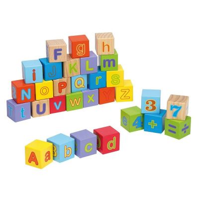 Cuburi din lemn Alfabetul 30 piese Joueco
