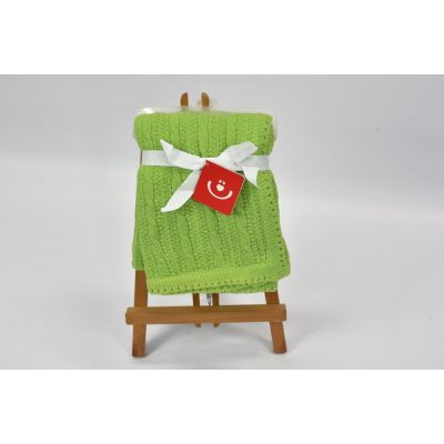 Bobobaby patura tricotata chenille 76x102 cm verde