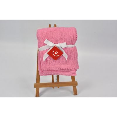 Bobobaby patura tricotata chenille 76x102 cm pink