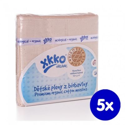 Xkko – Set 5 scutece bumbac organic 70x70 cm Bird Eye