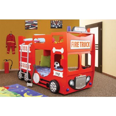 Plastiko - Patut dublu pentru copii Fire Truck