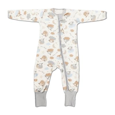 Salopeta pijama bebe cu fermoar si botosei manseta Kidizi On a Cloud Pastel marime 12-18 luni, 86 cm