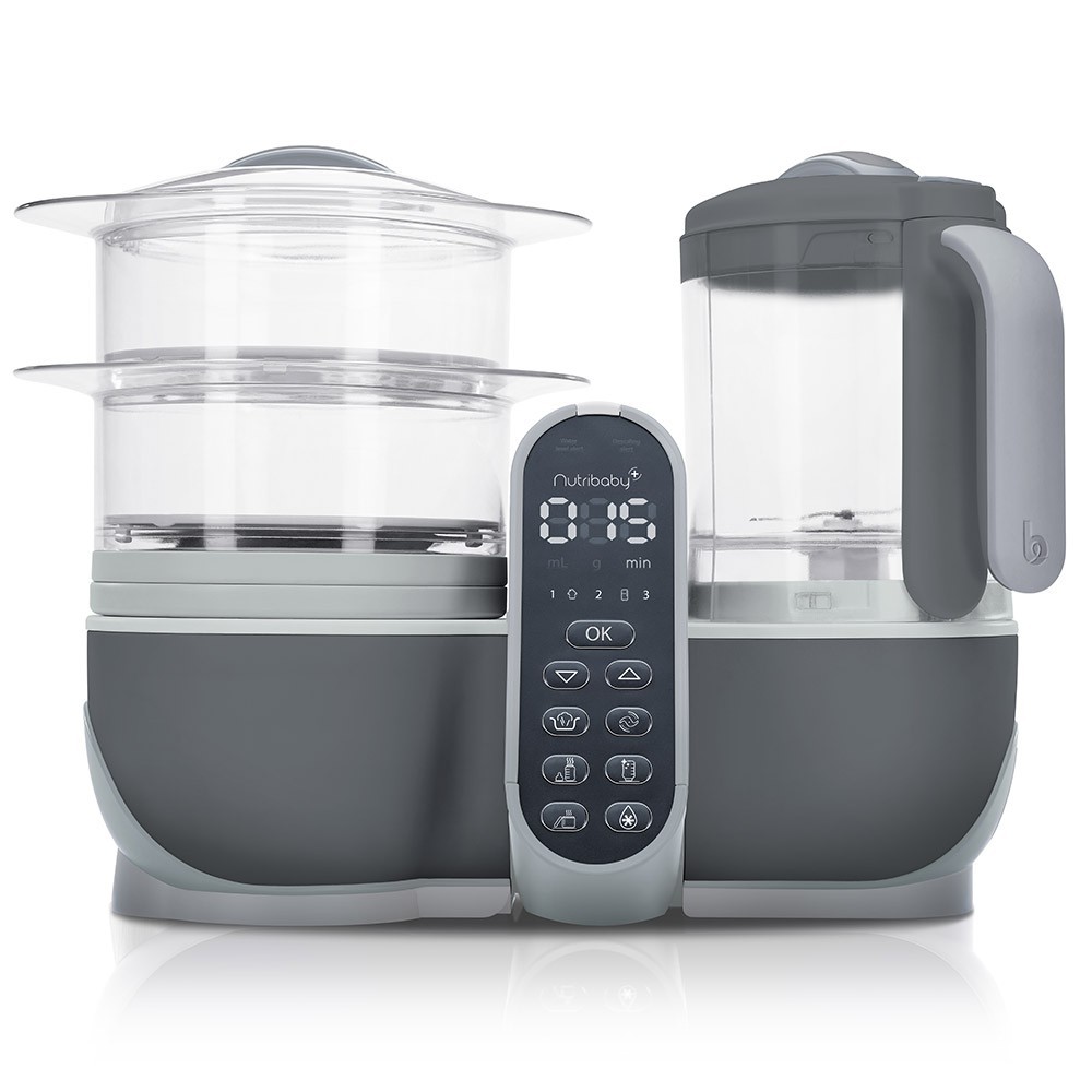Robot multifunctional 5 in 1 Nutribaby Plus industrial grey Babymoov Bebebliss.ro