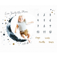 Paturica Milestone plusata pentru fotografii memorabile Luna Albastra Drool