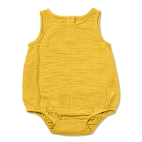 Salopeta bebelusi din muselina cu maneca scurta Kidizi  Romper Liam curry