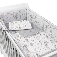 Set lenjerie matlasata 5 piese Kidizi Circus, include perna, plapumioara, aparatoare si cearceaf