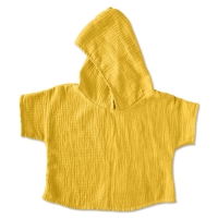 Bluza din muselina cu maneca scurta si gluga Kidizi Aris curry