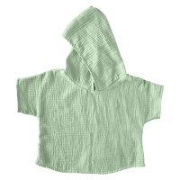 Bluza din muselina cu maneca scurta si gluga Kidizi Aris mint