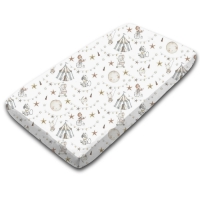 Cearceaf din bumbac cu elastic roata pentru patut 120x60 cm Kidizi Circus