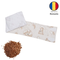 Centura anticolici reglabila cu seminte din in 0-12 luni Sleepy Bear, include pernuta seminte de in detasabila 