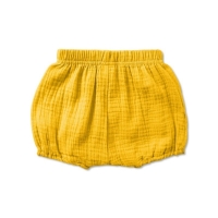 Pantaloni scurti bufanti pentru bebelusi din muselina dubla Bloomers Blair Kidizi curry