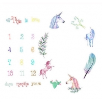 Paturica Milestone subtire pentru fotografii memorabile Unicorni Drool