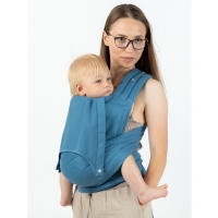 Marsupiu ergonomic ajustabil bumbac organic Isara Preschooler Bluestone