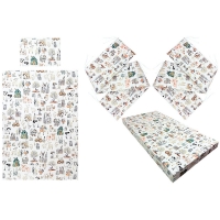 Lenjerie patut Hubners 120x60 Fermier 5 piese alb