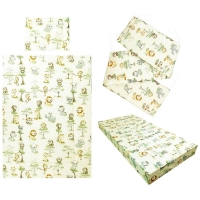 Lenjerie patut Hubners 120x60 Maimutica 4 piese crem