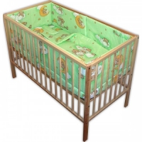 Set lenjerie patut 5 piese Ursulet Somn Usor verde, plapuma, pernuta, cearsaf si aparatori