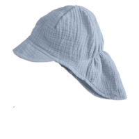 Sapca pentru copii din muselina cu cozoroc si protectie gat Kidizi Maitre Jeans 1-3 ani