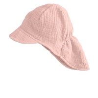 Sapca pentru copii din muselina cu cozoroc si protectie gat Kidizi Maitre Ash Pink 1-3 ani