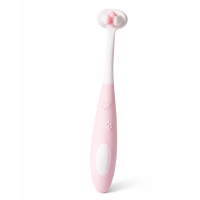 Periuta de dinti bebelusi cu curatare 3D Kidizi roz, peri ultra-moi, maner antiderapant, 6–36 luni