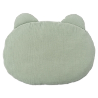 Pernuta copii cu urechiuse din muselina dubla Kidizi Mint, 38x26 cm, 0-2 ani