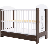 Patut din lemn 120x60 cm Calisto Girafa cu sertar Hubners