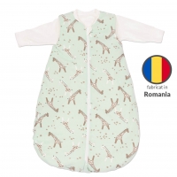 Sac de dormit pentru toate anotimpurile 0-6 luni Kidizi Giraffe, model 2 in 1, grosime intre 0.5-1.5 tog