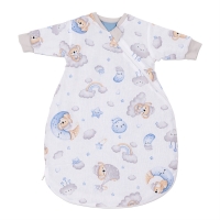 Sac de dormit copii cu maneci 0-3 luni Kidizi Koala Dreams Blue, 1 tog, bumbac 100%, pentru toamna/iarna