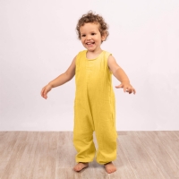 Salopeta copii oversize din muselina fara maneci Kidizi Maty curry