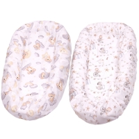 Set 2 Huse tip cearceaf cu elastic roata pentru baby nest Kidizi Koala Dreams Circus, include zona centrala impermeabila