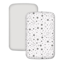 Set 2 cearceafuri din bumbac cu elastic roata pentru patut cosleeper 90x50 cm Kidizi, Galaxy Grey White