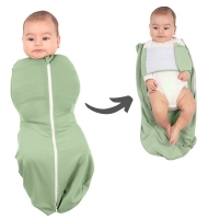 Sistem de infasat cu fermoar dublu Kidizi SnugPod UP Green S, pentru nou-nascuti 2.6-5 kg, 0.5 tog