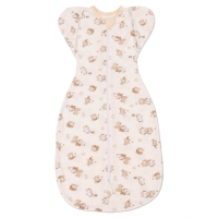 Sistem de infasat transformabil in sac de dormit, 1-6 luni Kidizi Swaddel Confort UP Orso, 100% bumbac, 0.5 tog