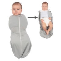 Sistem de infasat cu fermoar dublu Kidizi SnugPod UP Grey S, pentru nou-nascuti 2.6-5 kg, 0.5 tog