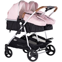 Carucior gemeni Chipolino Duo Smart 3 in 1 pink marshmallow