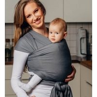 Wrap elastic Lenny Lamb Anthracite, recomandat de la nastere la 10kg, lungime 5m, bumbac 100%, gri