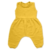 Salopeta copii oversize din muselina fara maneci Kidizi Zaya curry