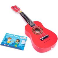 Chitara rosie din lemn New Classic Toys