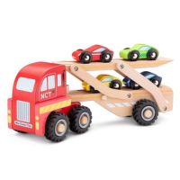 Camion transportator masini din lemn New Classic Toys