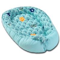 Cosulet bebelus pentru dormit Kidizi Baby Nest Cocoon 90x50 cm Animals Mint