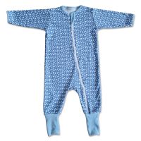 Salopeta pijama bebe cu fermoar si botosei manseta Kidizi Clouds