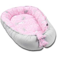 Cosulet bebelus pentru dormit Kidizi Baby Nest Cocoon XXL 110x70 cm Sweet Bunny Grey