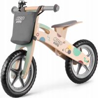 Bicicleta balans copii din lemn fara pedale Racer Verde