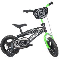 Bicicleta copii 12` BMX negru si verde Dino Bikes