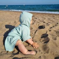 Prosop plaja - Poncho copii din muselina absorbanta Kidizi Mint