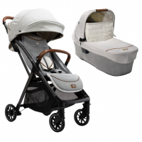  Carucior ultracompact 2 in 1 Joie Parcel Signature Oyster, include Landou Ramble XL Oyster