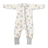 Salopeta pijama bebe cu fermoar si botosei manseta Kidizi On a Cloud Pastel marime 12-18 luni, 86 cm